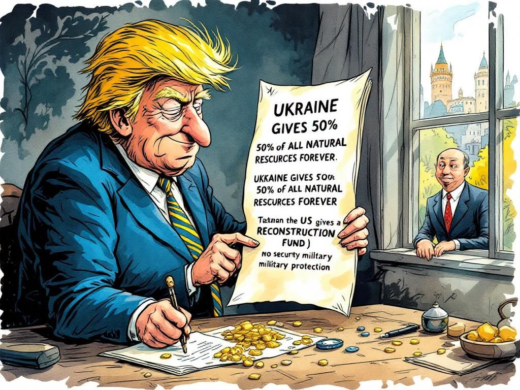The minerals deal - Ukraine gives 50% of natural resources, gets no security guarantees in return